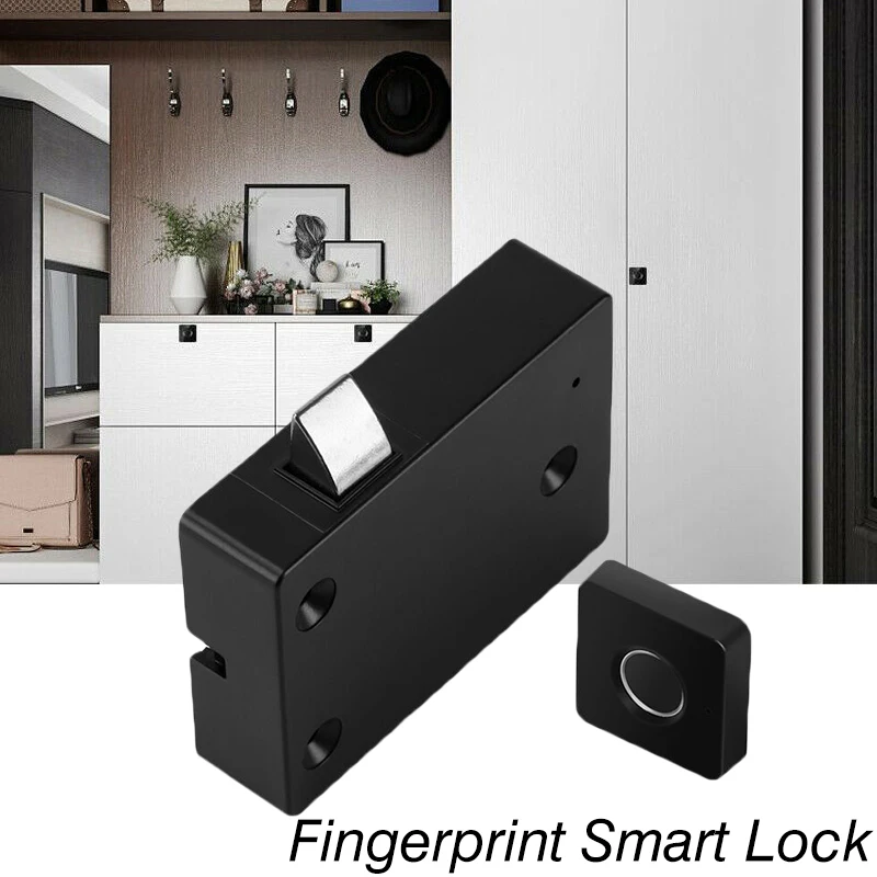 

Security Fingerprint Lock Smart Key Less Organizer Drawer Box Storage Cabinet