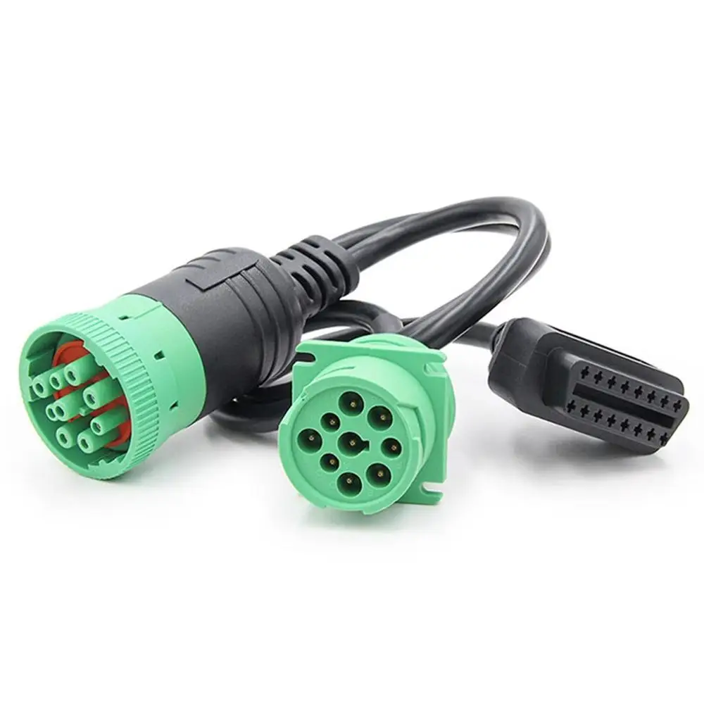 Грузовик OBD1 в OBD2 кабель высокого качества адаптер конвертер кабель J1939 9Pin мужской автомобильный диагностический инструмент в OBD2 16Pin мужской