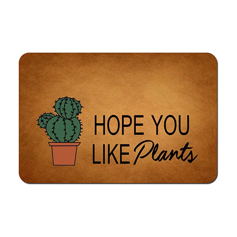 

Welcome Door Mat Hope You Like Plants Doormat for Entrance Door Mats In The Hallway Doormat Non Slip Backing Indoor Outdoor Rug