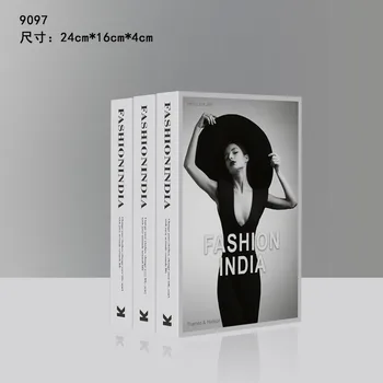 

Modern Simulation Fashion Book Home Decor Club Hotel Model Room Study Soft Fake Book Decoration For Women's Living Room paris