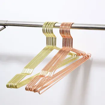 

Rose Gold Metal Clothes Shirts Hanger with Groove Antiskid Storage Organizer Drying Rack for Coats WB2730