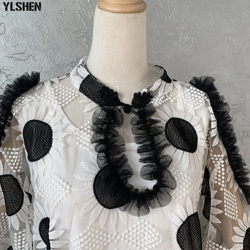 Love Lace African Dresses for Women Plus Size Dashiki Embroidery Flower Abaya Muslim Hijab Dress African Clothes Robe Africaine 05