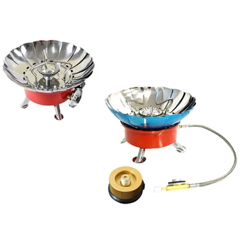 

2x 4 Type Windproof Stove Cooker Cookware Gas Burners for Camping Picnic Cookout Bbq A & D