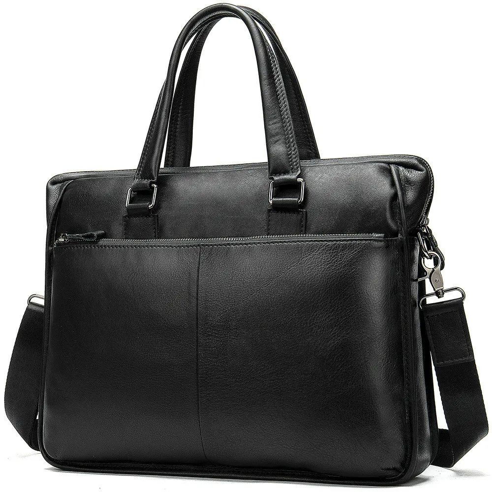Business Men Briefcase Leather Laptop Handbag Genuine Leather Casual