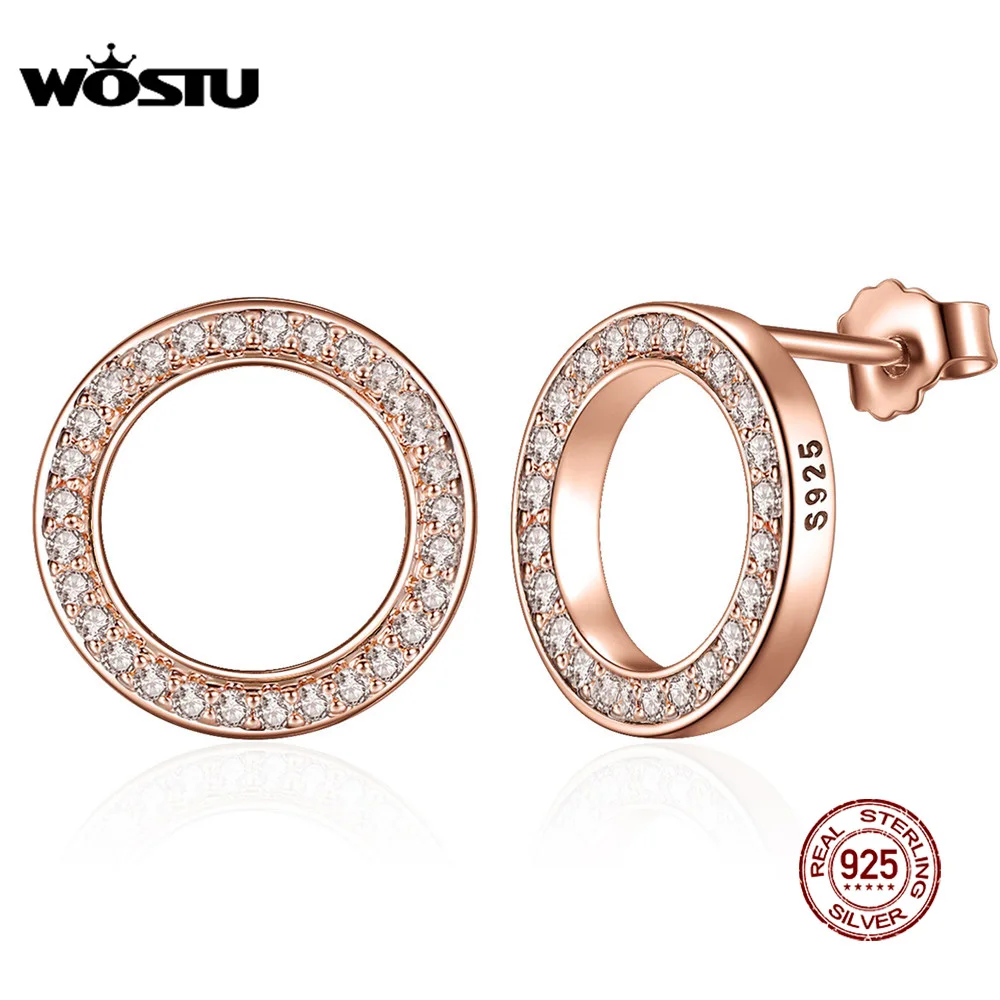 Горячая Мода 925 пробы серебряные круглые серьги-гвоздики Forever для женщин леди подлинные оригинальные ювелирные изделия подарок