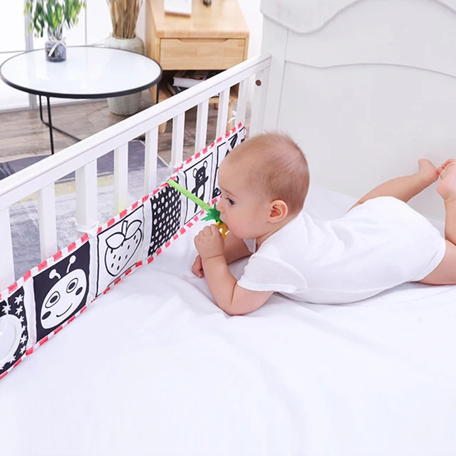 Baby Toys Crib Bumper Newbron Cloth Book Infant Rattles Knowledge Around Multi-Touch Colorful Bed Bumper Baby Toys 0-12 Months 4