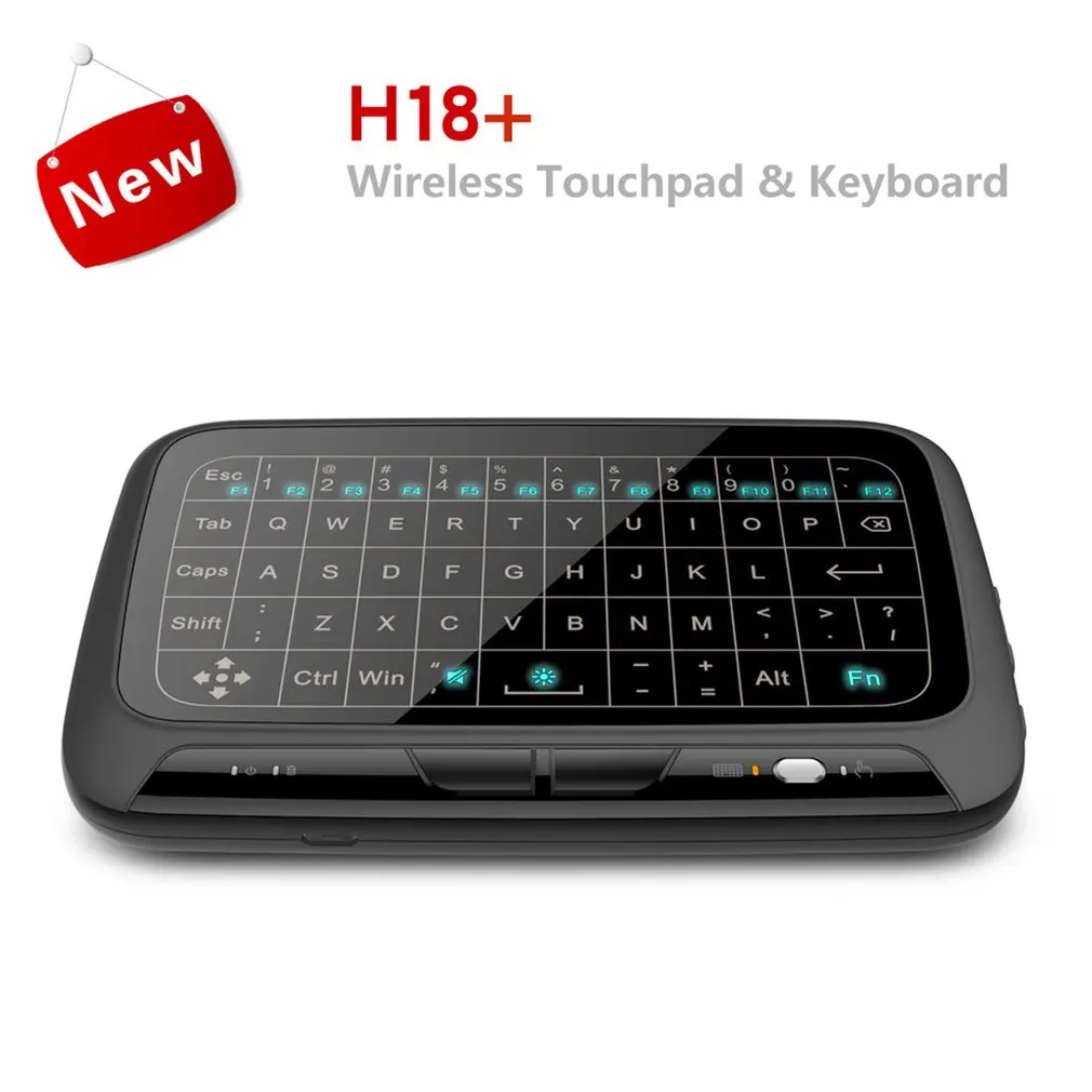 H18+ 2,4 ГГц мини беспроводная клавиатура с подсветкой и удаленной сенсорной панелью для Smart tv для Android tv Box PC
