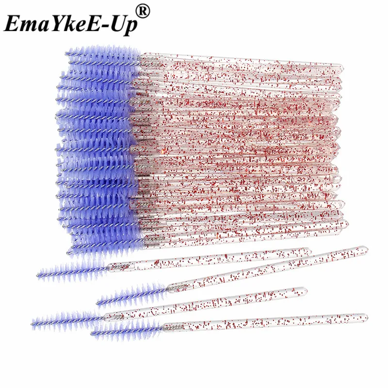 C-Pink Light Purple 50 шт Женские Модные кисти для ресниц, одноразовые кисти для макияжа, Хрустальные кисти для бровей/ресниц/туши для ресниц, кисти для ресниц - Цвет: C-Pink Light Purple