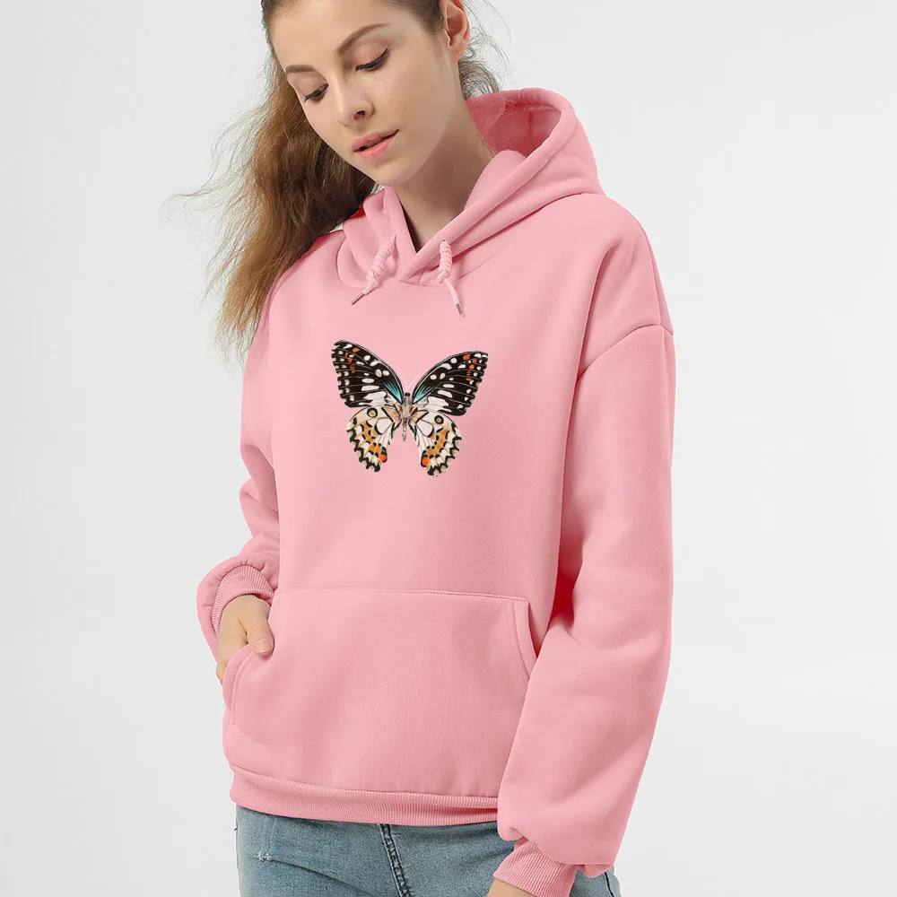 

Ladies Hoodies and Sweatshirts Cute Butterfly Clothes for Women Black Punk Hoodie Gothic Punk Sweatshirts Grunge Graphic 90s