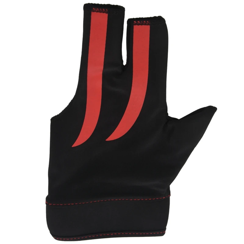 

Elastic Lycra Nylon 3 Fingers Billiard Glove For Pool Cue and Snooker Cue Red + Black