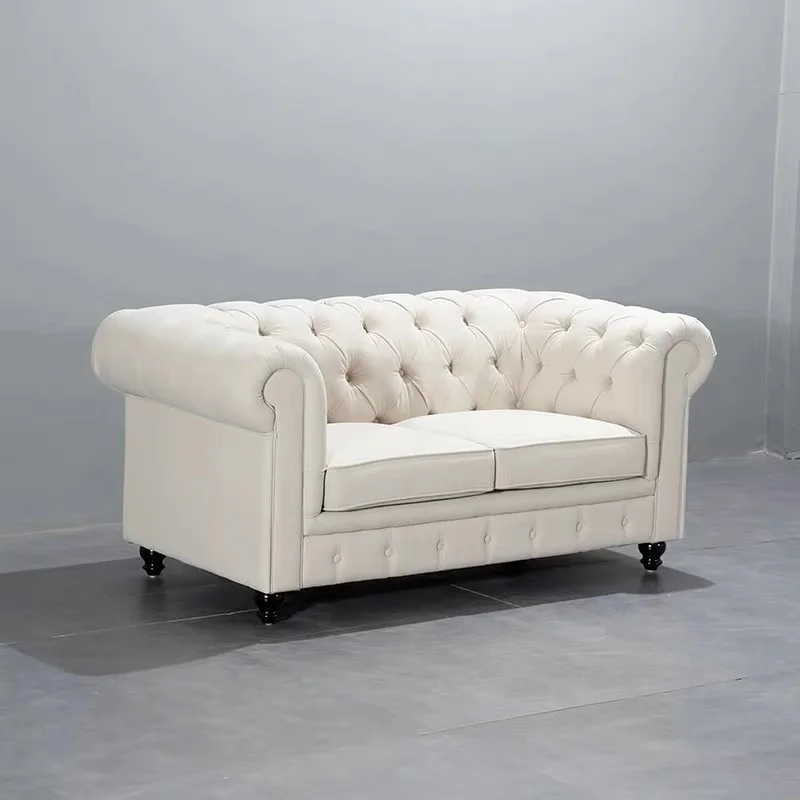 Alrededor par Touhou Tapizado de terciopelo blanco para sala de estar, muebles modernos para el  hogar, tela Chesterfield Loveseat, sofá de 2 plazas, nuevo diseño -  AliExpress Muebles