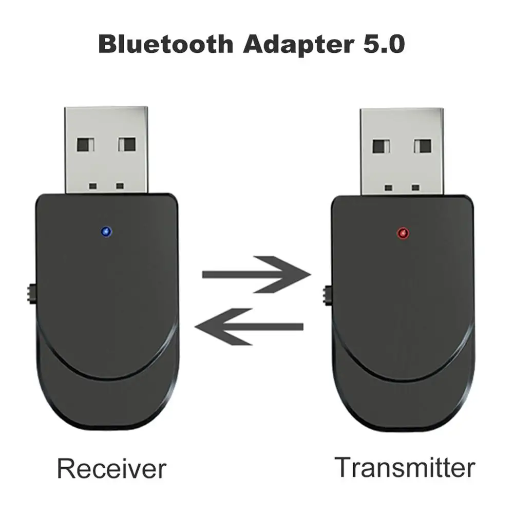 Аудио Bluetooth 5,0 передатчик приемник 2 в 1 Мини USB Домашний автомобильный стерео звуковой адаптер для ПК ТВ наушники