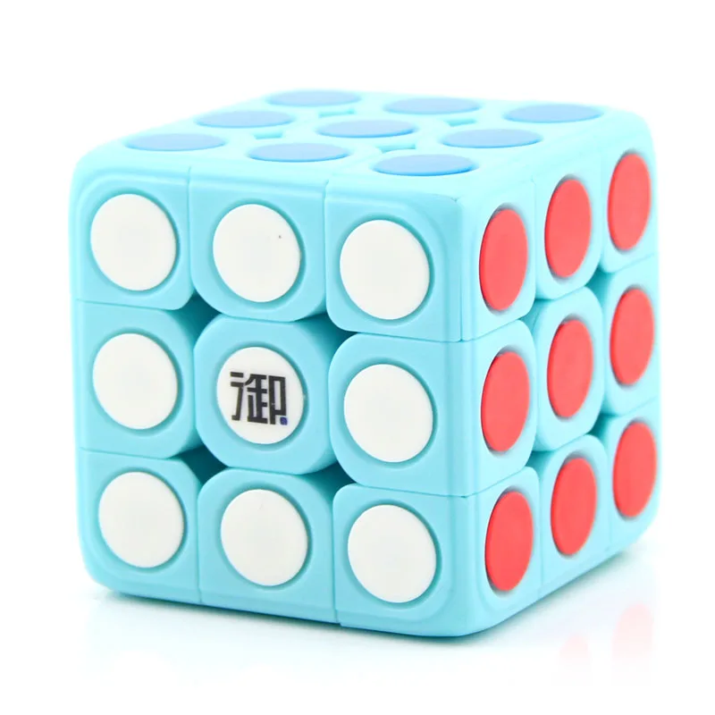 YuMo круг точка 3x3x3 магический куб 3x3 Скорость твисти головоломка головоломки сложный интеллект Развивающие игрушки для детей - Цвет: Blue