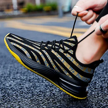 

New Blue Black Breathable Runner Sports Sneakers Men's Leisure Breathable Mesh Outdoor Fitness Running Sport Sneakers Shoes