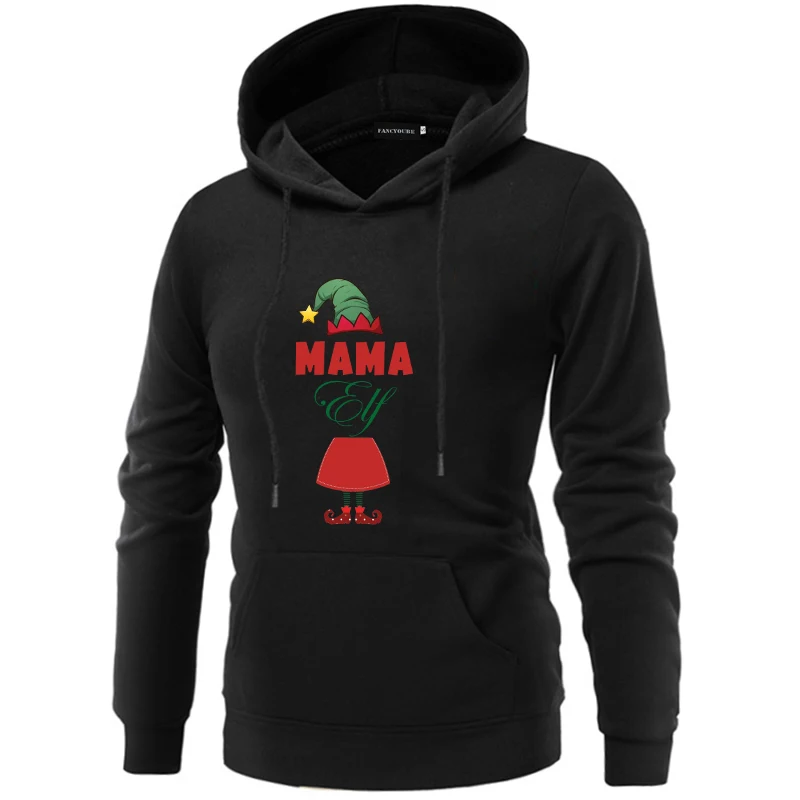 Рождественская пара толстовок, пуловер для женщин с принтом рога, Рождественский свитшот для мужчин, зимние толстовки с капюшоном - Цвет: W25826BK