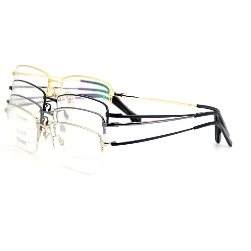 New Large Frame No Face Business Men's Eye Frame Ultralight Pure Titanium Half Frame Myopic Old Flower Eye Frame