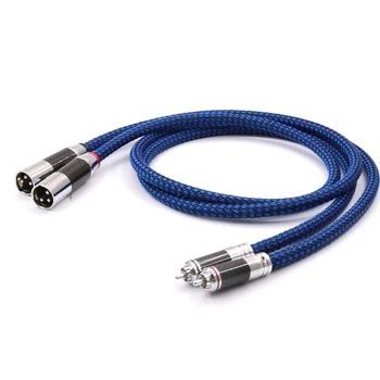 

2328 Hifi RCA to XLR Cable High Quality 6N Silver Plated 2RCA Male to 2XLR Male Cable Audio Interconnector Cable