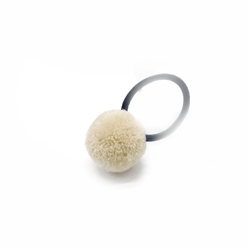 Милые 10 шт. детские украшения для волос милые Hairball для девочек эластичные повязки для волос Головные уборы Детские резинки Детская резинка для волос - Цвет: Бежевый