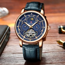 REWARD Hardlex Relojes de pulsera para hombre, reloj mecánico automático, multifuncional, tallado hueco, resistente al agua, de negocios