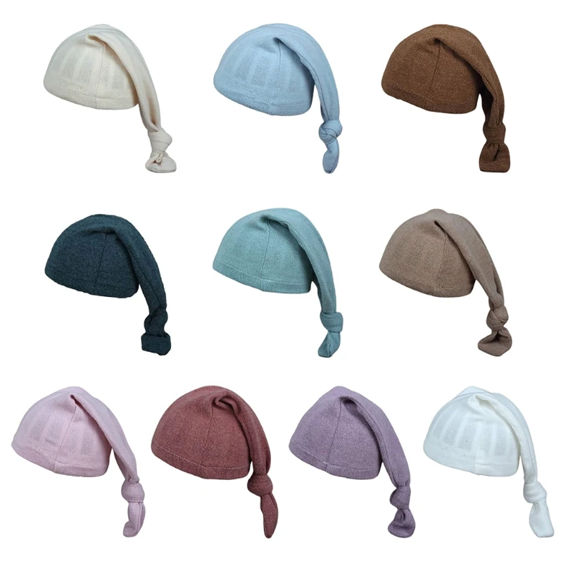 

Newborn Baby Hat Knitted Cotton Caps Photography Posing Props Infants Beanies Cap Photo Shooting Accessories