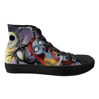 

Customized Kid's Flats Vulcanize Shoes ack Sally Nightmare before Christmas High Top Canvas Shoes for Children Casual Sneakers J