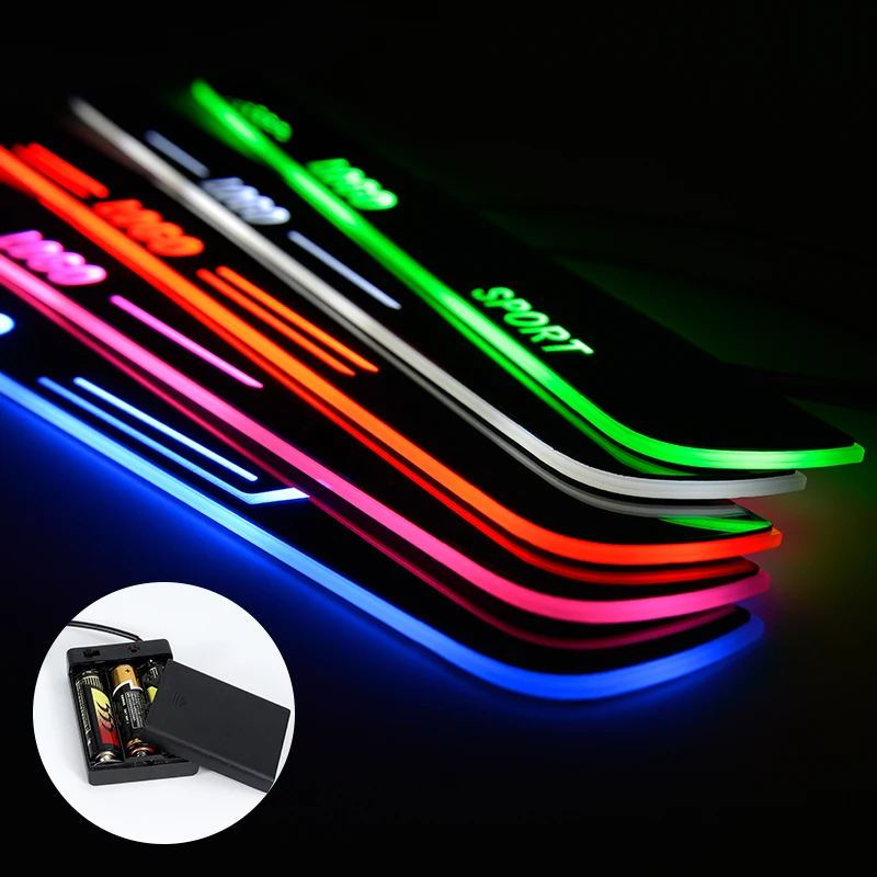 

LED Door Sill For Nissan 305Z Streamed Light Scuff Plate Acrylic Battery Car Door Sills Accessories