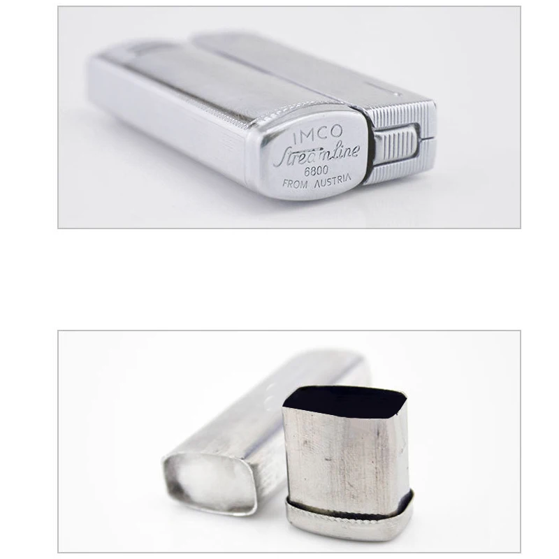 IMCO Original Steel Metal Gasoline Kerosene Lighter 6800 Silver Oil Smoking Cigarette Briquet Men Birthday Gift Gadgets 6