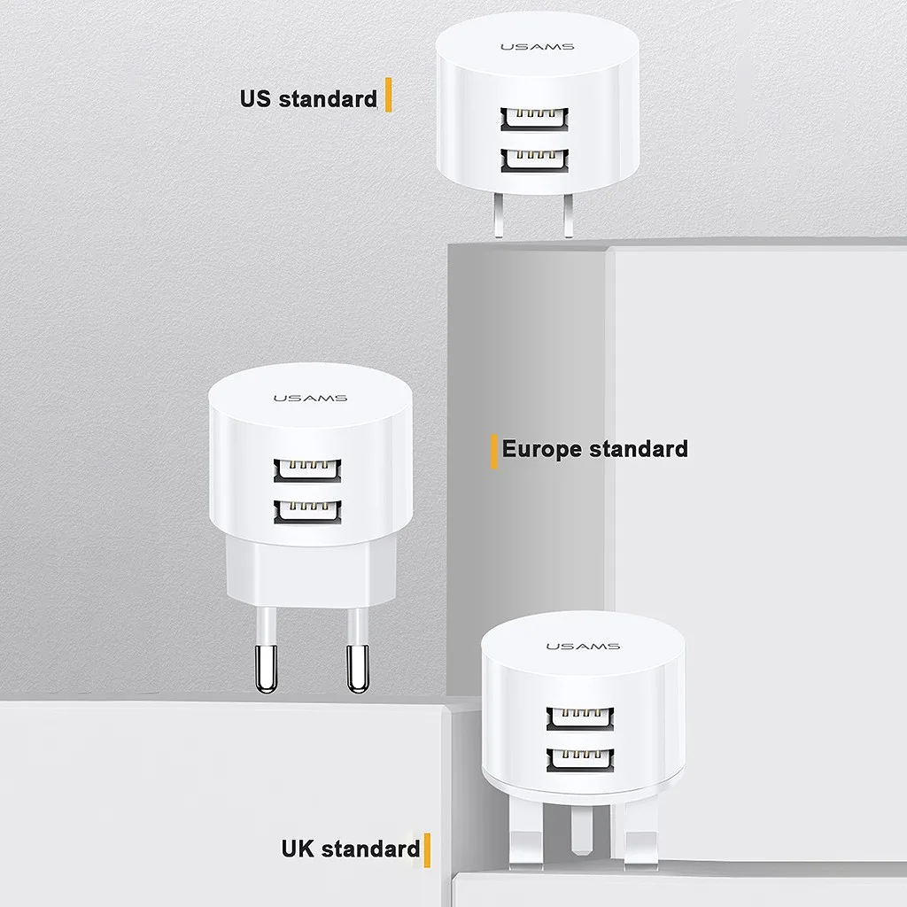 1х настенное зарядное устройство Dual USB дорожное зарядное устройство 2.1A мобильный телефон QC зарядное устройство для iPhone US/EU/UK Разъем для iPhone iPad для samsung/Xiaomi