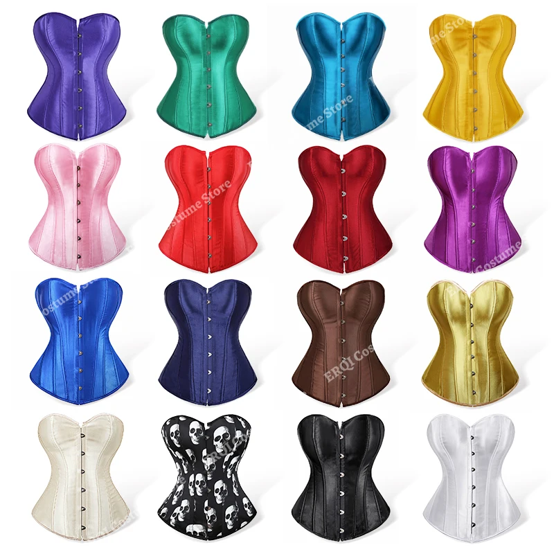 Bustier Corset Women Satin Vintage Corset Top Plus Size Victorian Costume for Wedding waist corset corset bustier top lace corset