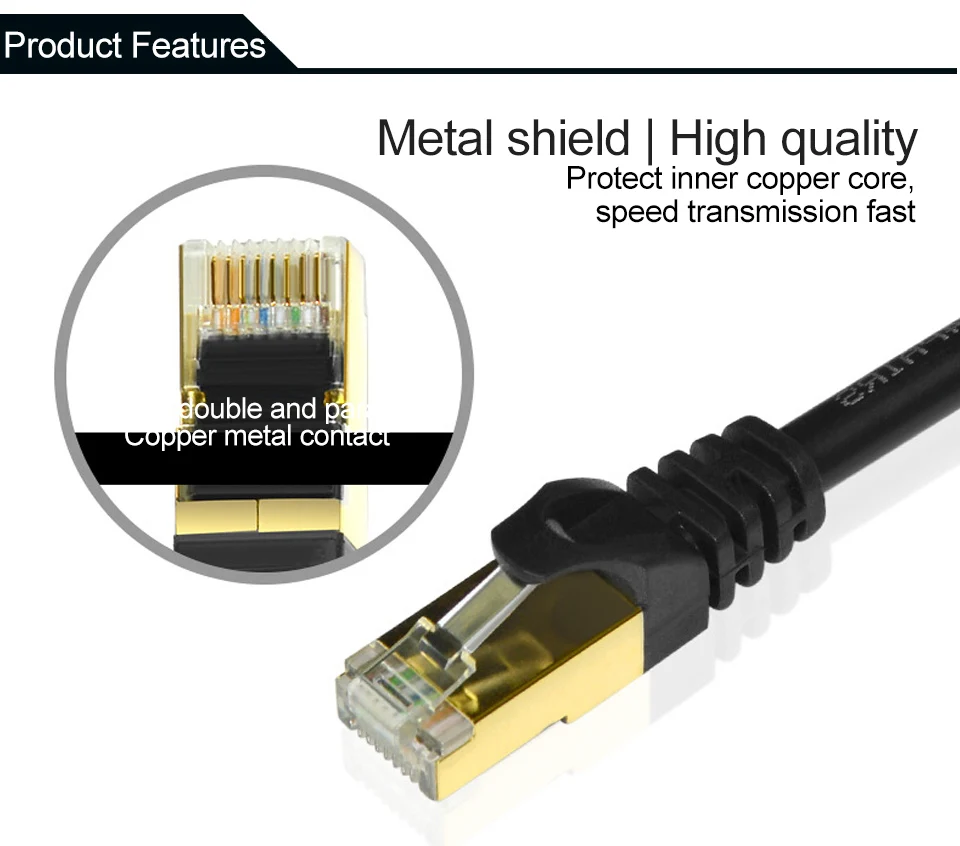 Cat7 Ethernet Cable RJ45 Computer XBOX Networking LAN Cords CAT 7 Jumper Gigabit Computer Copper Wire Core 10Gbps Network Cable (6)
