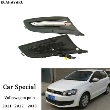 

ECAHAYAKU 1Pair 12V Car Fog Daytime Running Light LED Cover Driving Lamp Car LED Lamp For Volkswagen Polo 2011 2012 2013