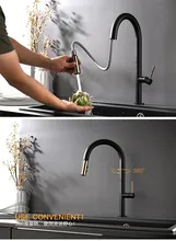 Kitchen Faucets Black / White Single Handle Pull Out Kitchen Tap Single Hole Handle Swivel 360 Degree Water Mixer Tap Mixer Tap