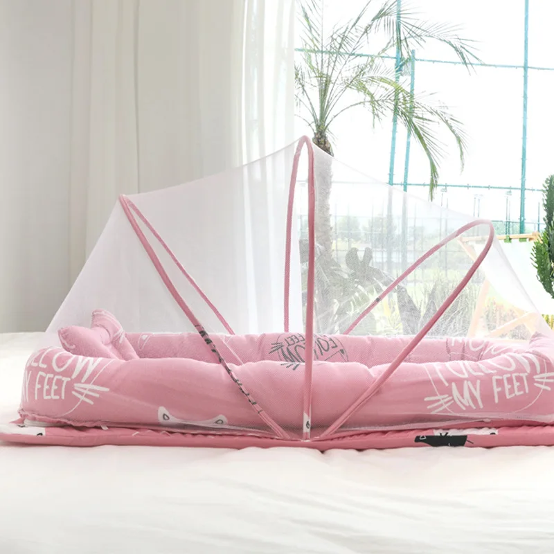 

Baby Bionic Bed New Style Cotton Portable Removable Baby Bed Washable Folding Mosquito Net Soft Baby Bed with Mosquito Net