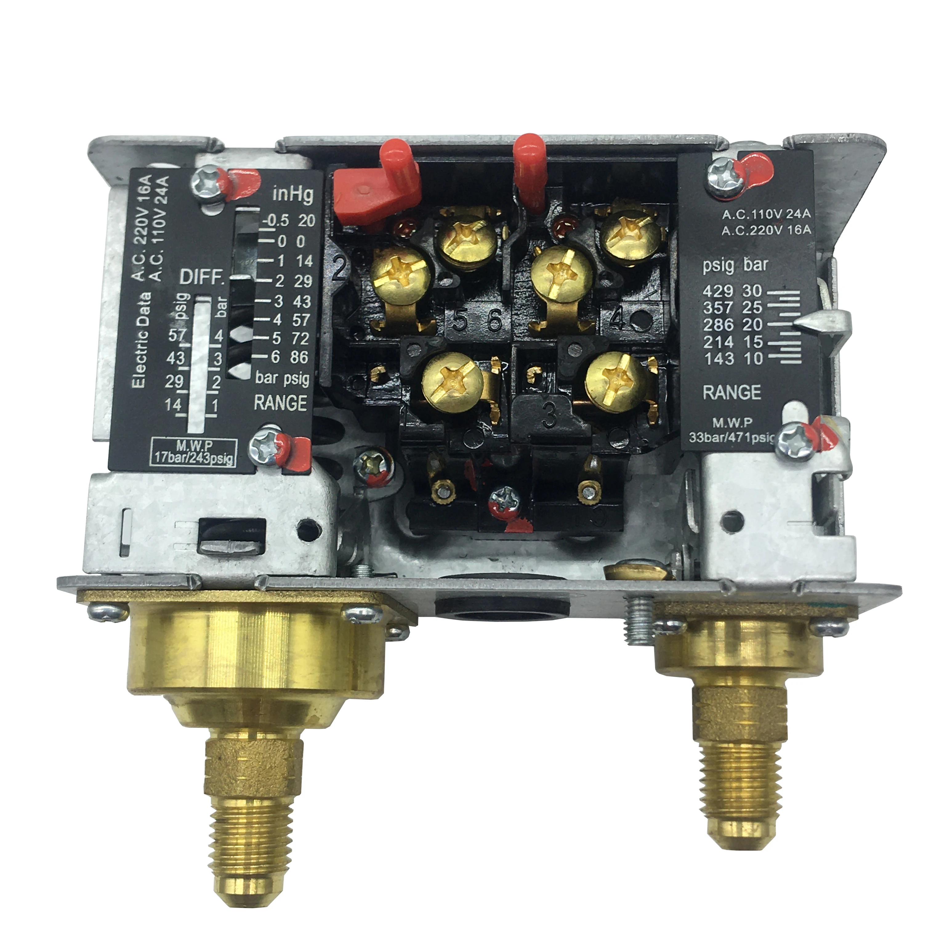 Manual reset dual pressure controls is designed for auto cascade or 2