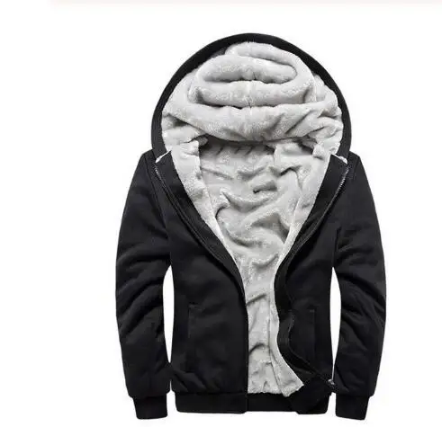 Hiver hommes vestes polaire chaud capuche epaisse Parka velours coupe vent manteaux кардиган толстовки с молнией