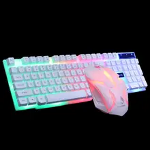 Игровая клавиатура и Проводная Мышь Комбинированный набор светодиодный светильник подсветка для компьютера ПК D08B