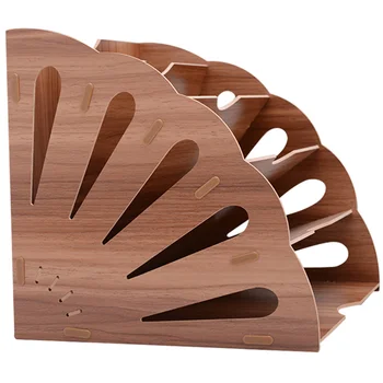 

1pc A4 Multi-Layer File Box Wooden File Organizer File Storage Rack for Home Office (Light Brown)