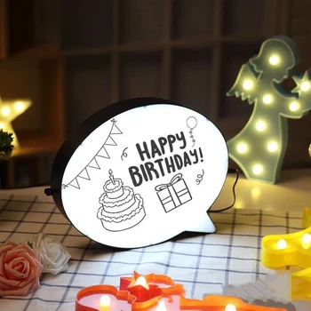 

LED Handwriting Message Night Light Box Speech Bubble Shape Table lamp Writing Board for Birthday Party Wedding