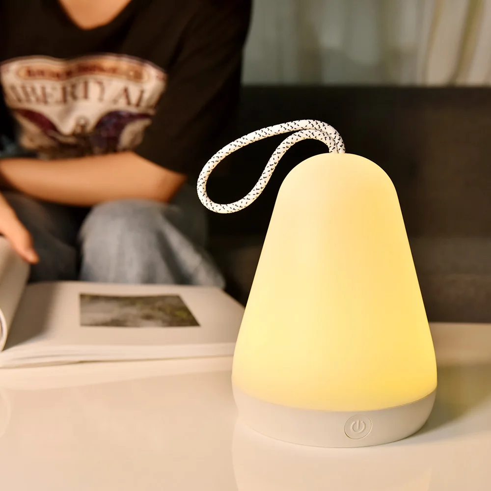 Силиконовые настольная лампа Портативный светодиодный Ночной светильник дистанционного Управление затемнения таймер USB Перезаряжаемые прикроватная лампа для отдыха на открытом воздухе Фонари