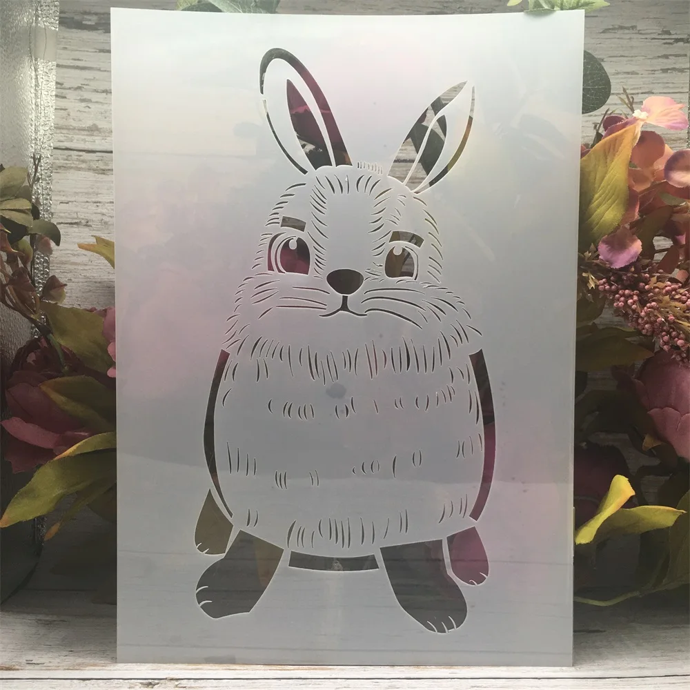 

Трафареты A4 29 см в виде мультяшного кролика, «сделай сам», для слоев, настенная живопись, раскраска для скрапбукинга, декоративный шаблон