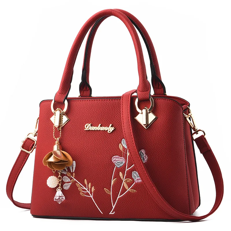 

2019 New Style Bracelet Charm Pu Embroidery WOMEN'S Bag Versitile Fashion Trend Handbag Crossbody Bag a Generation of Fat
