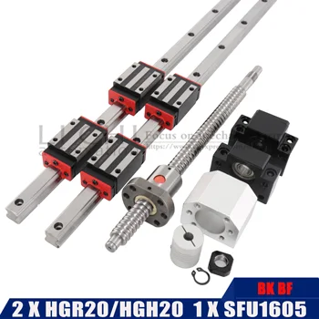 

HGH20 any length+1 SET SFU1605+4 HGH20CA /hgw20cc BK BF Linear guide High assembly square load ball