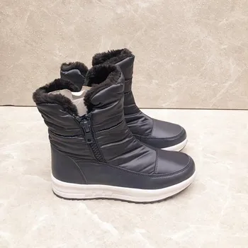 

mother parent child boots girl snow boots plus hair thick waterproof warm winter size 38 to 40