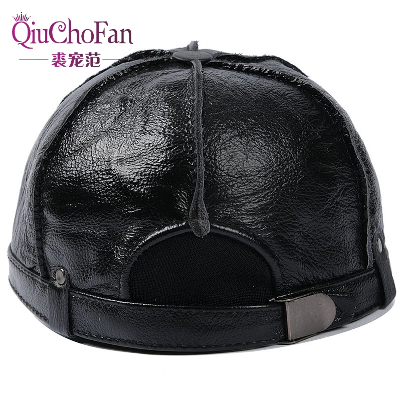 Brand Men Leather Baseball Cap Fashion 