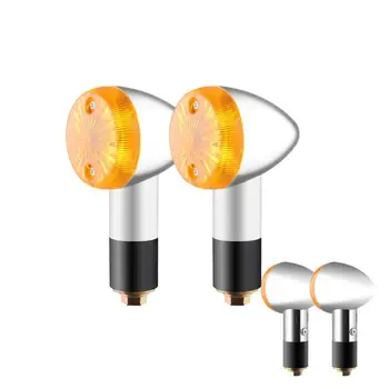 

2Pcs Bullet Motorcycle Front Rear Turn Signal Light Indicators Blinkers Amber 87HE