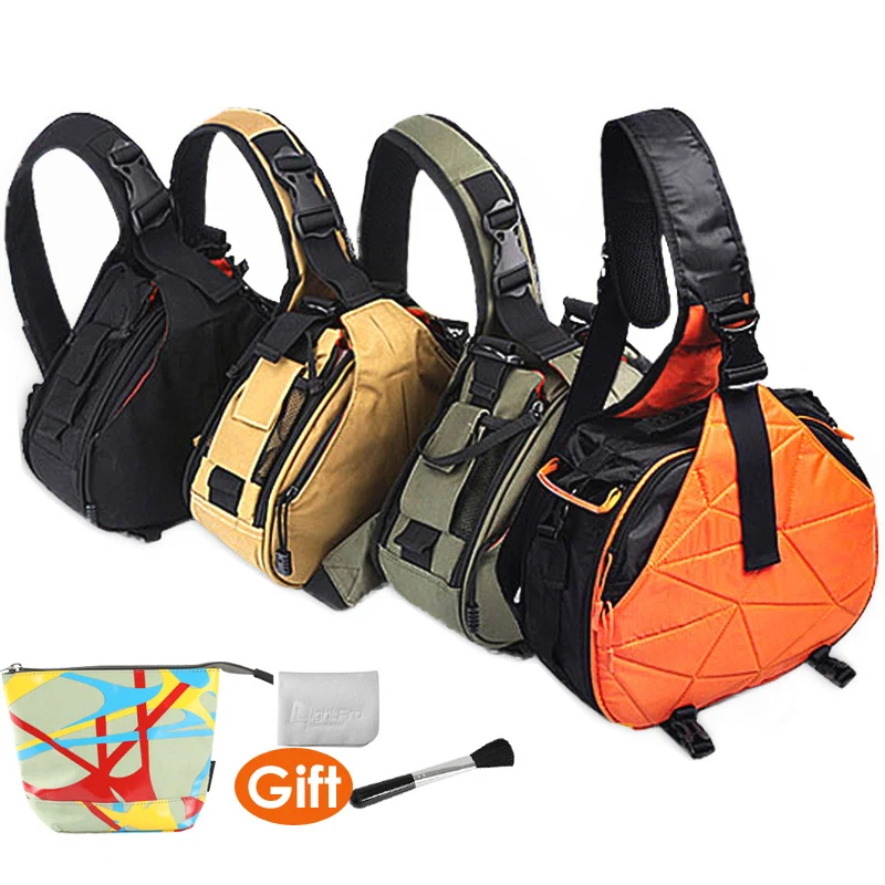

CADEN Sling Shoulder Cross Camera Bags Orange Digital Camera Case Sling Canvas Soft Men Women Bag for Canon Nikon Sony K1 K2