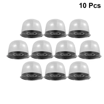 

10pcs 6 Inch Cake Box Transparent Muffin Box Case Clear Plastic Cupcake Pastries Dome Holder Cups Wedding Birthday Baby Shower