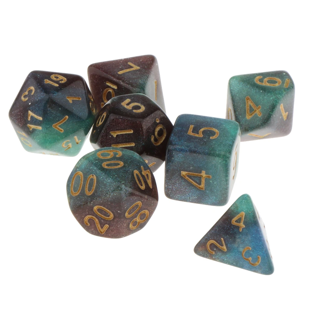 7Pc Multi-sided Dices Set D4-D20 MTG DND RPG Board Game Dice for D&D Roleplaying Party Casino Table Game Toy