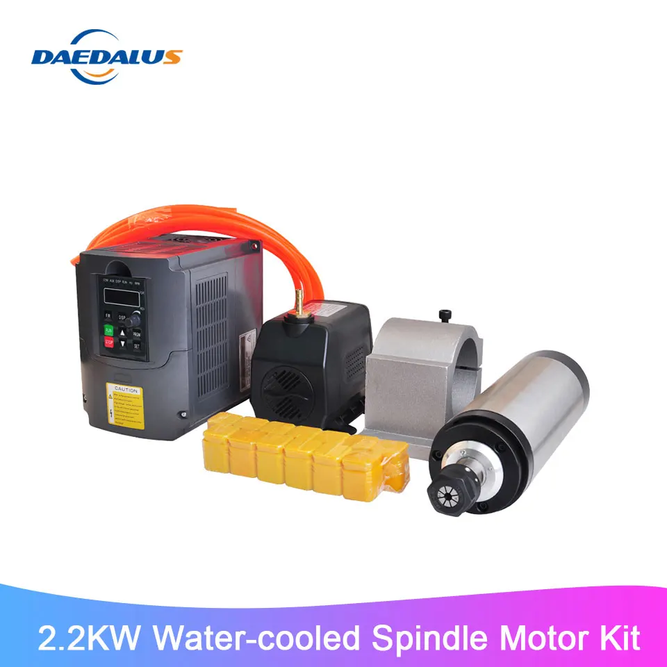 Электродвигатель шпинделя с водяным охлаждением 2 кВт Цанга ER20 ЧПУ 80 мм