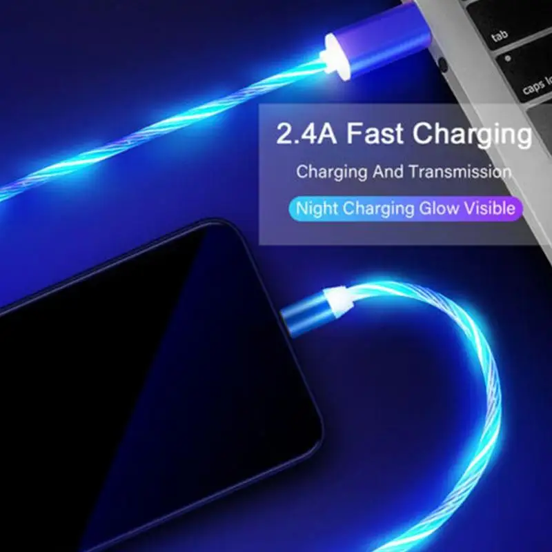 1 м течет светильник магнитных данных Зарядное устройство Тип Кабеля C Магнит Micro USB кабель для быстрой зарядки для samsung huawei мобильного телефона Xiaomi